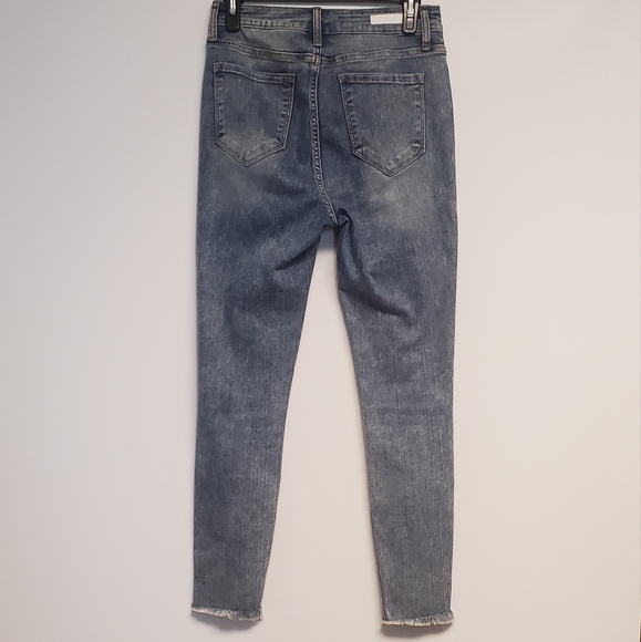 Cello High Waist Distressed Frayed Hem Skinny Denim Jeans Size 7 - Picture 7 of 9